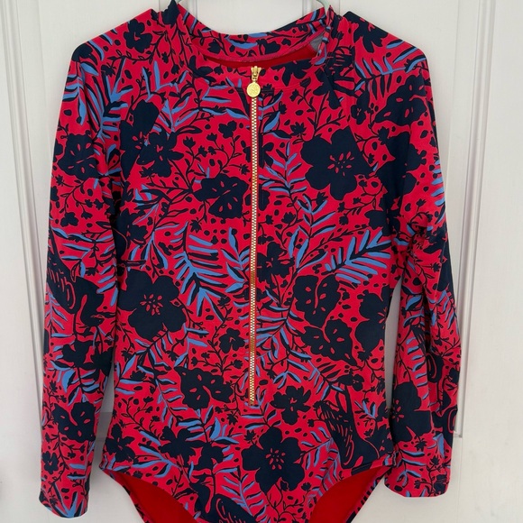 Lilly Pulitzer Other - Lilly Pulitzer Red and Blue Floral One Piece Swimsuit
